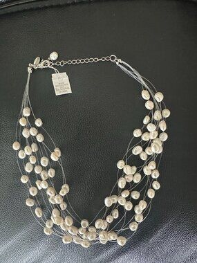 Lia Sophia multi-strand "floating"  pearl necklace